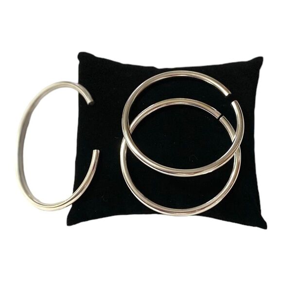 Sterling Silver Open Cuff Bangle Bracelets Jewelry NEW - Picture 5 of 5